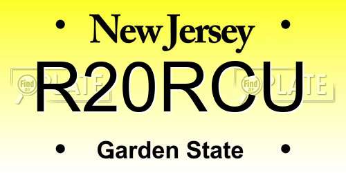 R20RCU New Jersey License Plate