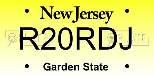 R20RDJ New Jersey License Plate