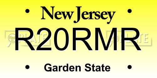 R20RMR New Jersey License Plate