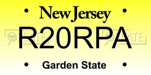 R20RPA New Jersey License Plate
