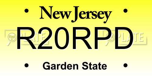 R20RPD New Jersey License Plate
