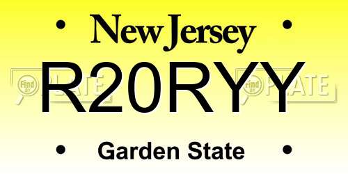 R20RYY New Jersey License Plate