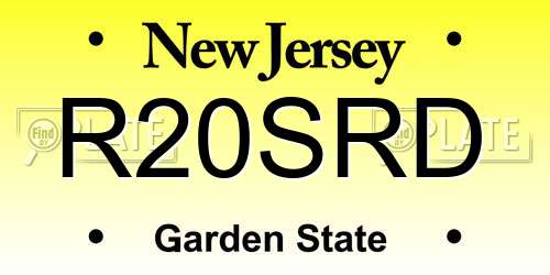 R20SRD New Jersey License Plate