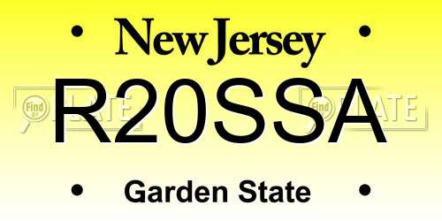 R20SSA New Jersey License Plate