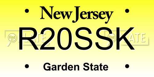 R20SSK New Jersey License Plate