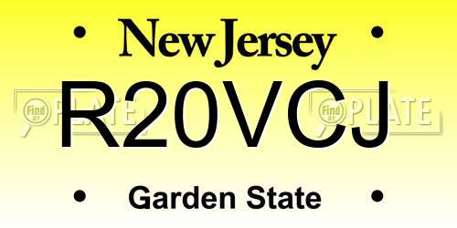 R20VCJ New Jersey License Plate