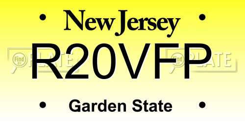 R20VFP New Jersey License Plate