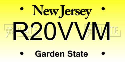 R20VVM New Jersey License Plate