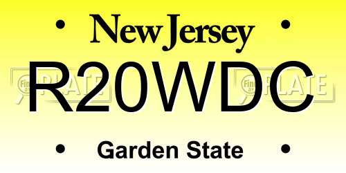 R20WDC New Jersey License Plate