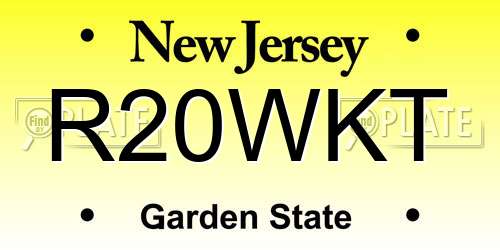 R20WKT New Jersey License Plate