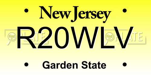 R20WLV New Jersey License Plate
