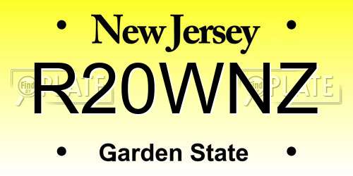 R20WNZ New Jersey License Plate