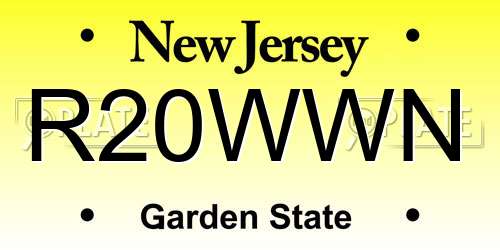 R20WWN New Jersey License Plate