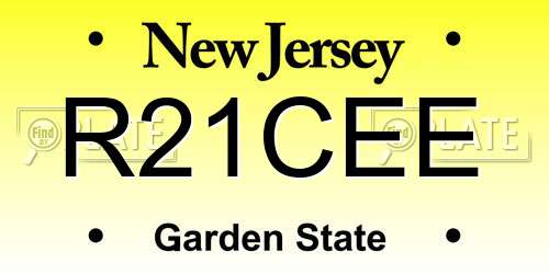 R21CEE New Jersey License Plate