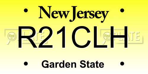 R21CLH New Jersey License Plate