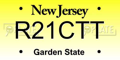 R21CTT New Jersey License Plate