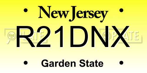 R21DNX New Jersey License Plate