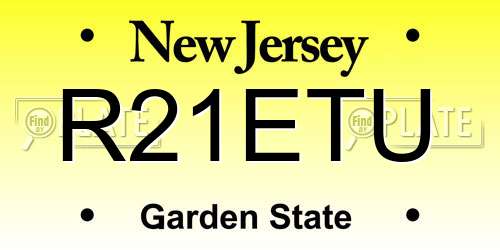 R21ETU New Jersey License Plate