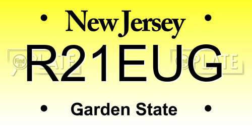R21EUG New Jersey License Plate