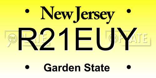 R21EUY New Jersey License Plate