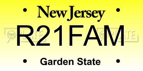 R21FAM New Jersey License Plate