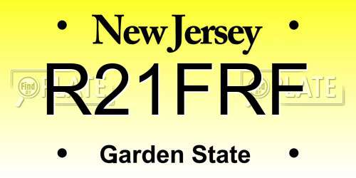 R21FRF New Jersey License Plate