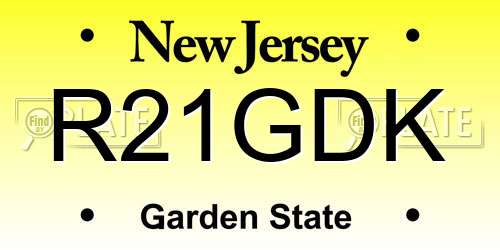 R21GDK New Jersey License Plate