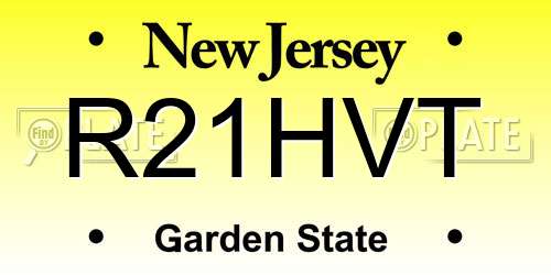 R21HVT New Jersey License Plate