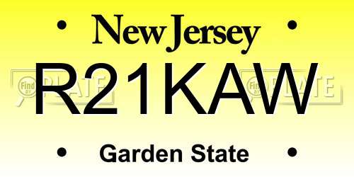R21KAW New Jersey License Plate