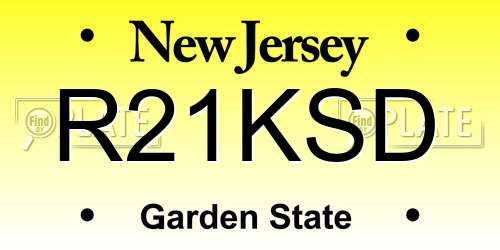 R21KSD New Jersey License Plate