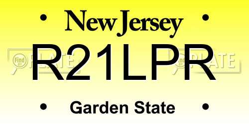 R21LPR New Jersey License Plate