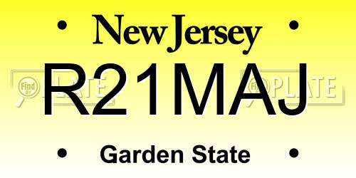 R21MAJ New Jersey License Plate