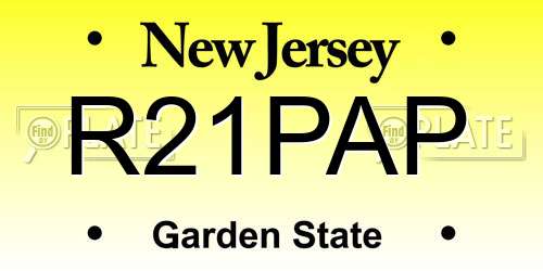 R21PAP New Jersey License Plate