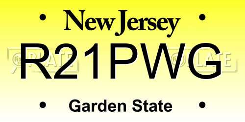 R21PWG New Jersey License Plate