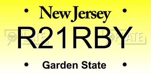 R21RBY New Jersey License Plate
