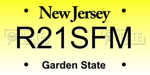 R21SFM New Jersey License Plate