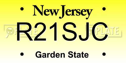 R21SJC New Jersey License Plate