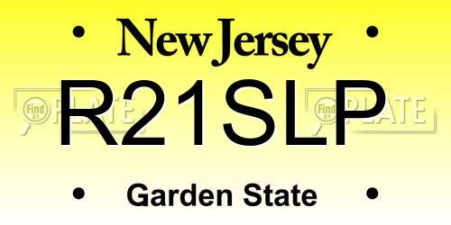 R21SLP New Jersey License Plate