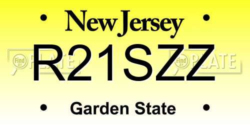R21SZZ New Jersey License Plate