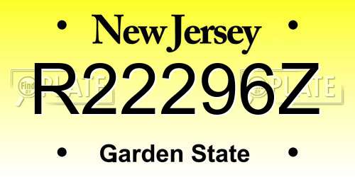 R22296Z New Jersey License Plate