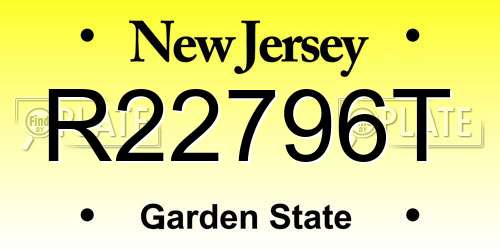 R22796T New Jersey License Plate