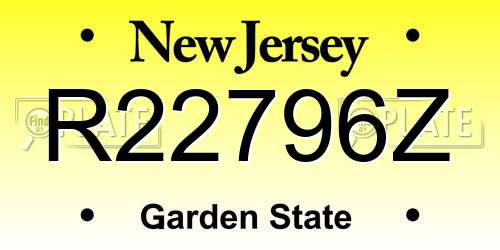 R22796Z New Jersey License Plate
