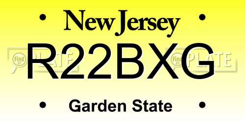 R22BXG New Jersey License Plate