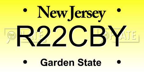 R22CBY New Jersey License Plate