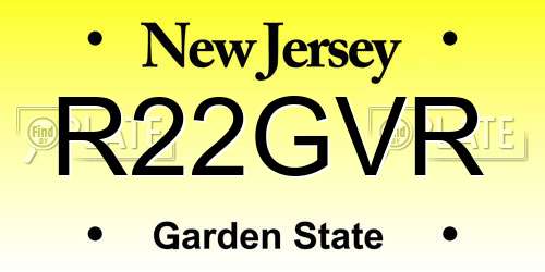 R22GVR New Jersey License Plate