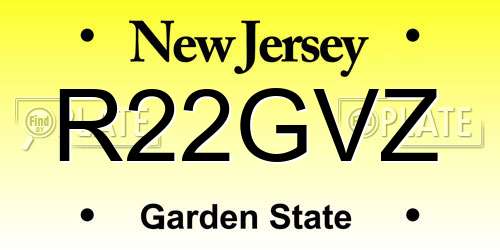 R22GVZ New Jersey License Plate