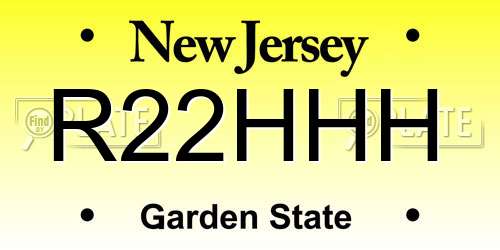 R22HHH New Jersey License Plate