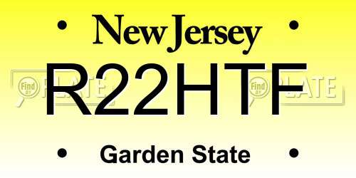 R22HTF New Jersey License Plate