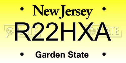 R22HXA New Jersey License Plate