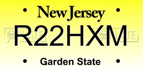 R22HXM New Jersey License Plate